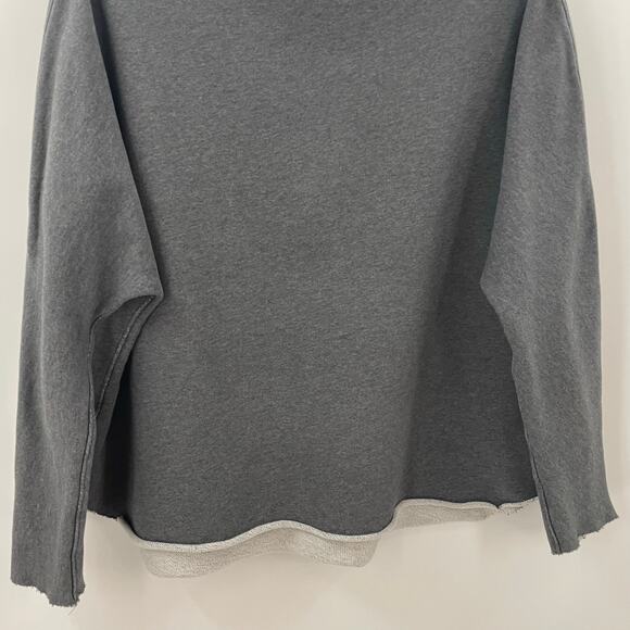 Frank & Eileen M Effie Long Sleeve Funnel Neck Capelet Sweatshirt Charcoal - Picture 6 of 10